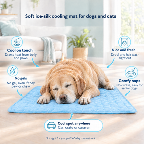 Soft ice-silk cooling mat for dogs and cats